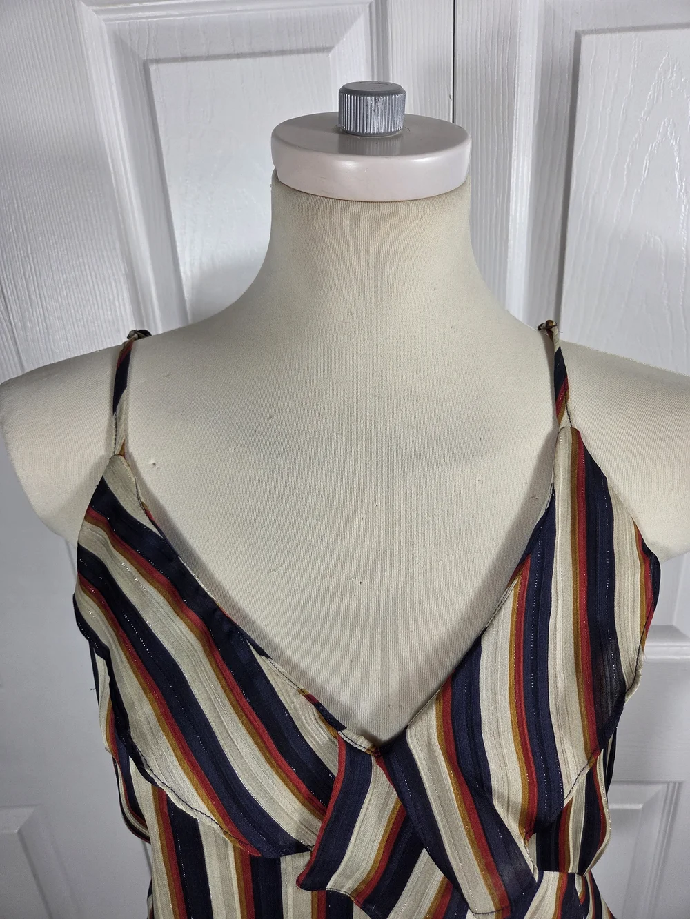 Floreat Anthropologie Striped Ruffle Cami Tank XS Boho - Picture 3 of 8